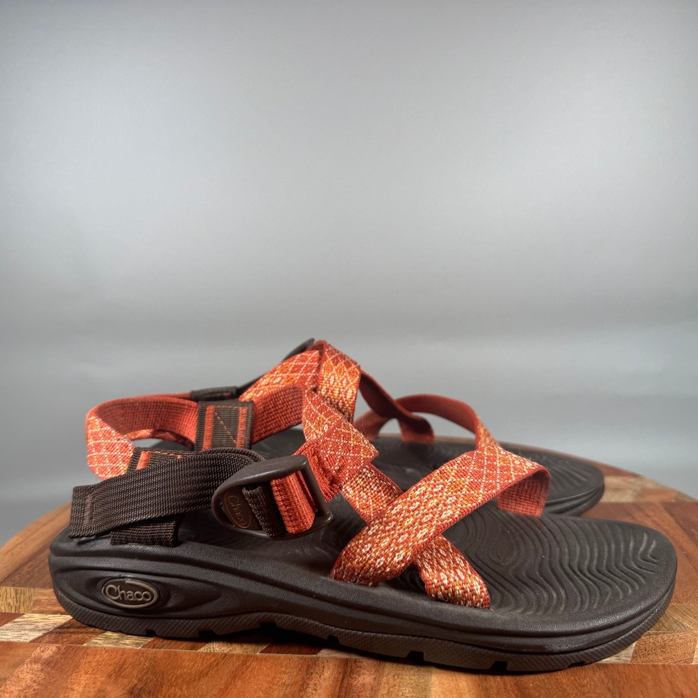Chaco Z Volv 2 Women 7 Orange Geometric Strappy Hiking Sandals Toe Loop J105318